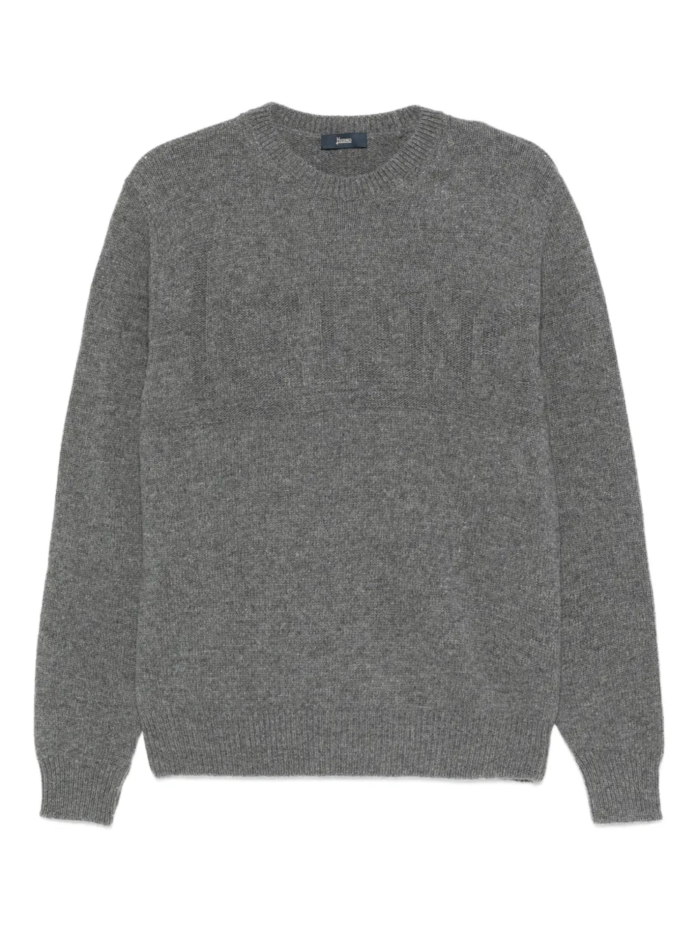 Herno suéter con logo en relieve y cuello redondo | gris | Image 1