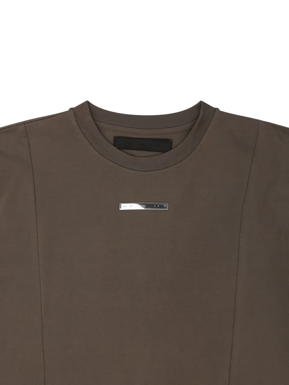 HELIOT EMIL Katoenen T-shirt met metallic plakkaat - Bruin