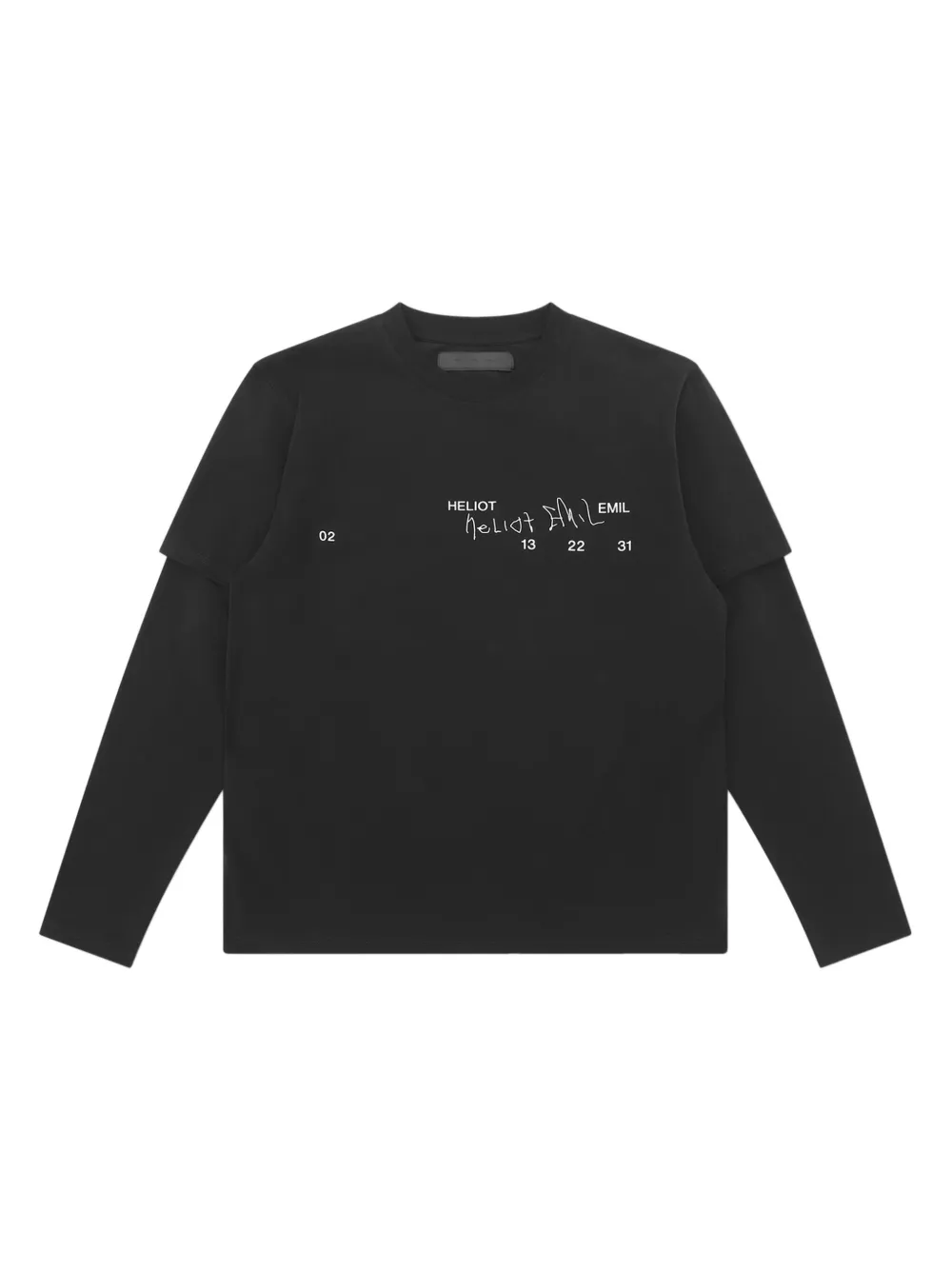Heliot Emil Graphic-print Cotton Double-layer T-shirt In Black