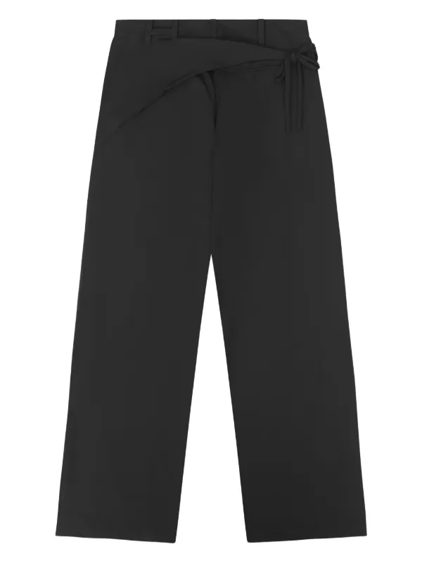 P*z様 HELIOT EMIL LAVIC TROUSERS HELIOT EMIL Lavic tie-fastening Trousers | Black | FARFETCH AO