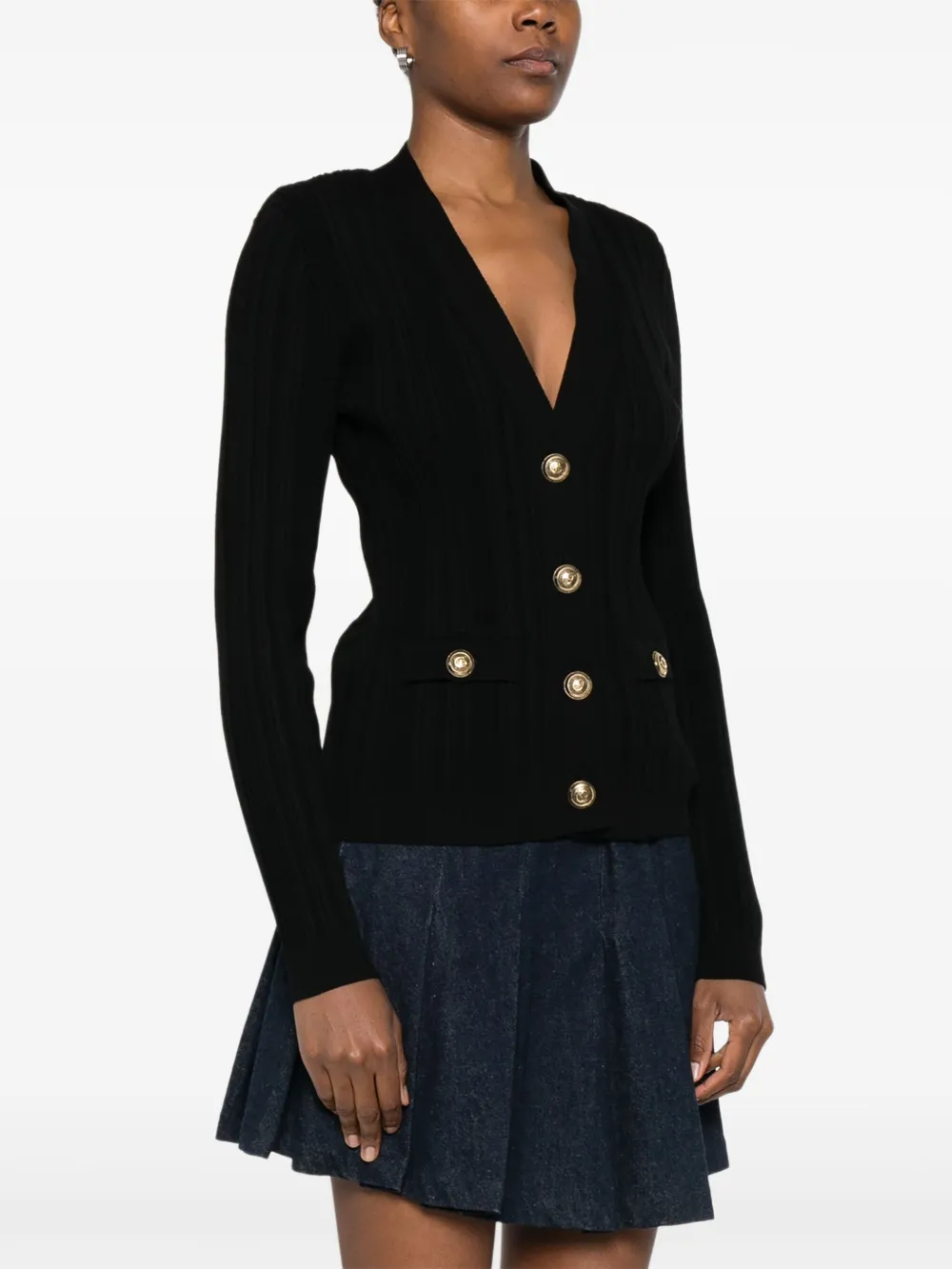 CHIARA BONI La Petite Robe Geribbeld vest Zwart