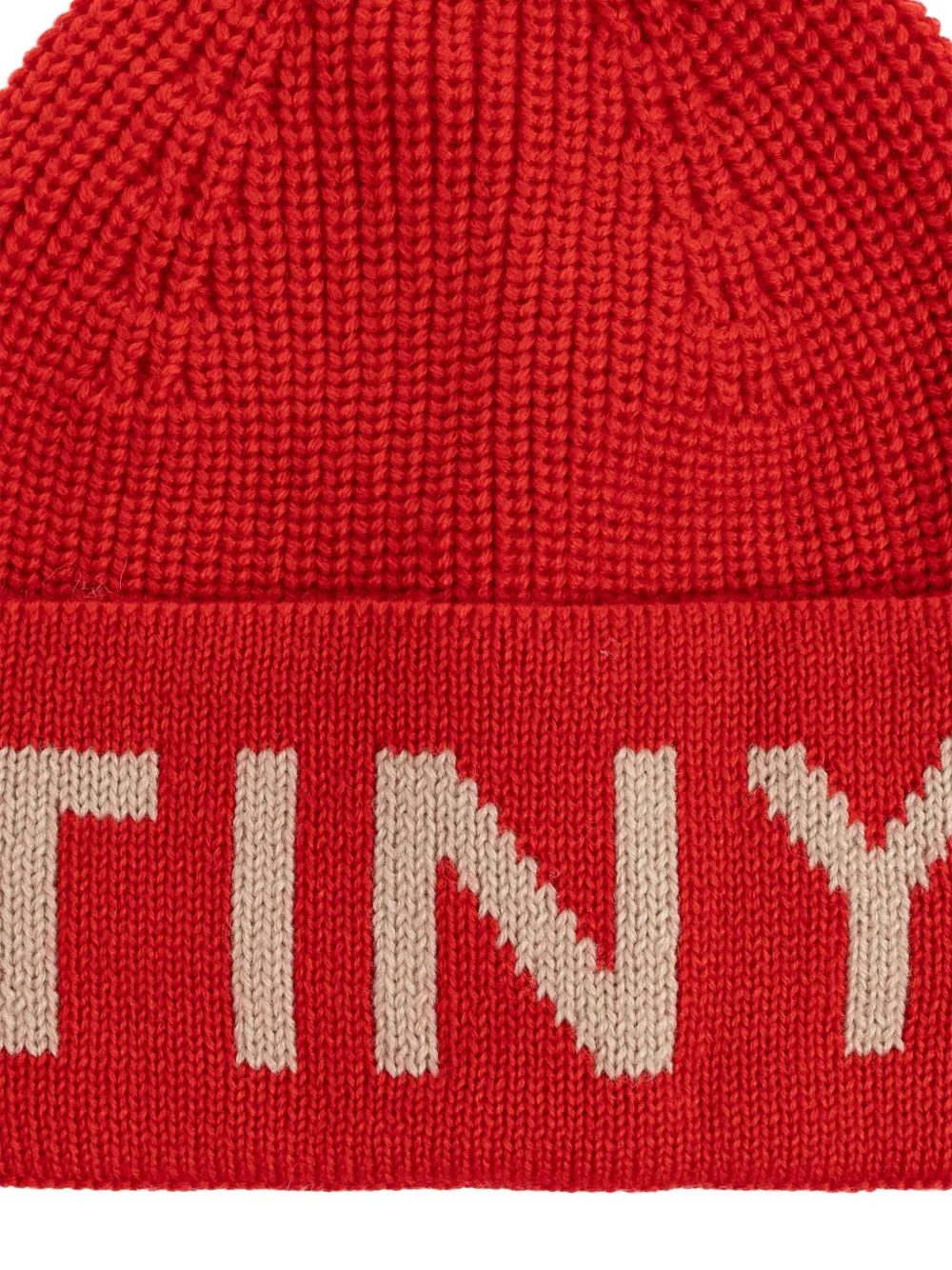 Tiny Cottons Geribbelde muts met logodetail Rood