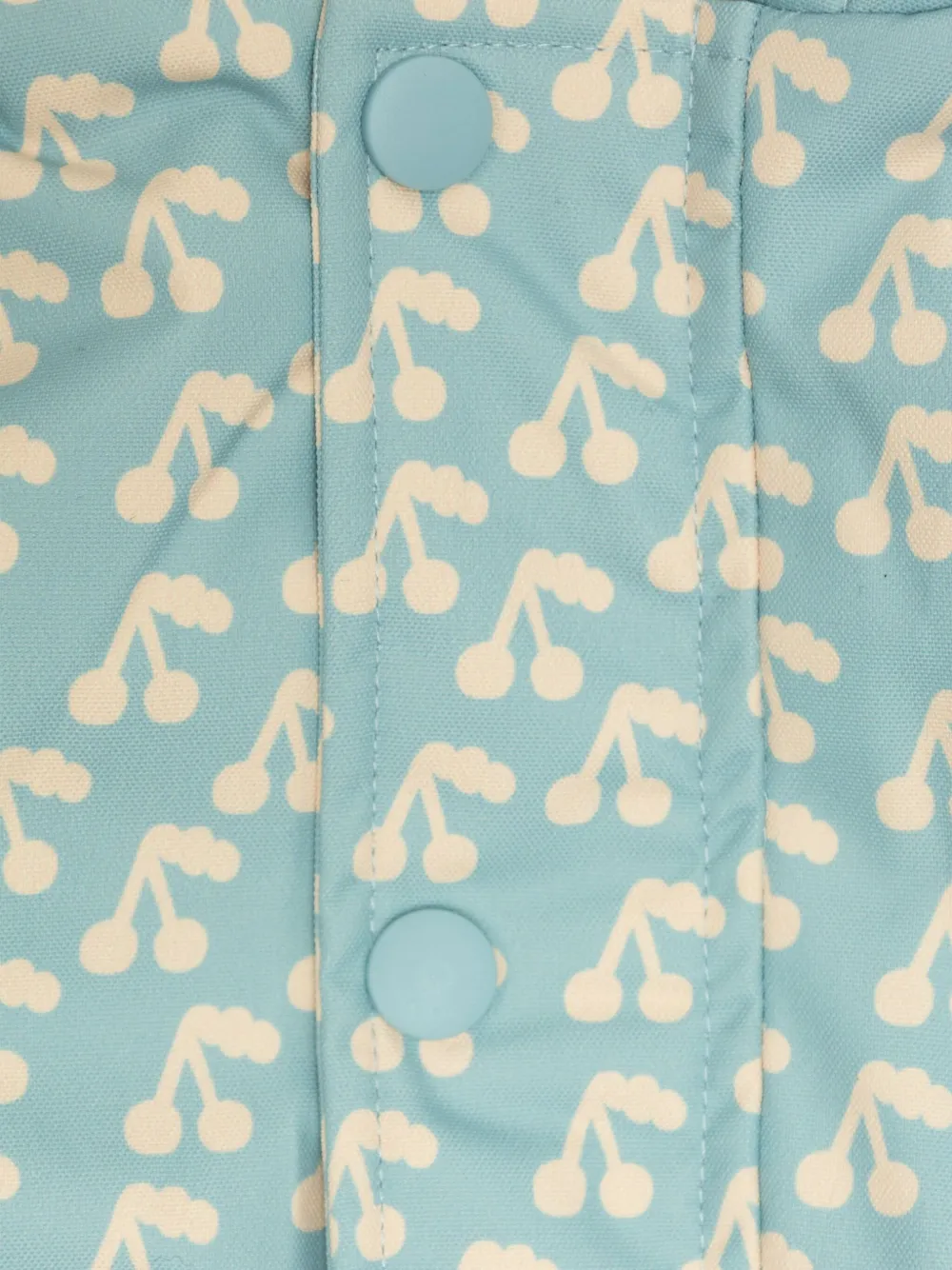 Tiny Cottons Gewatteerde romper met kersenprint Grijs