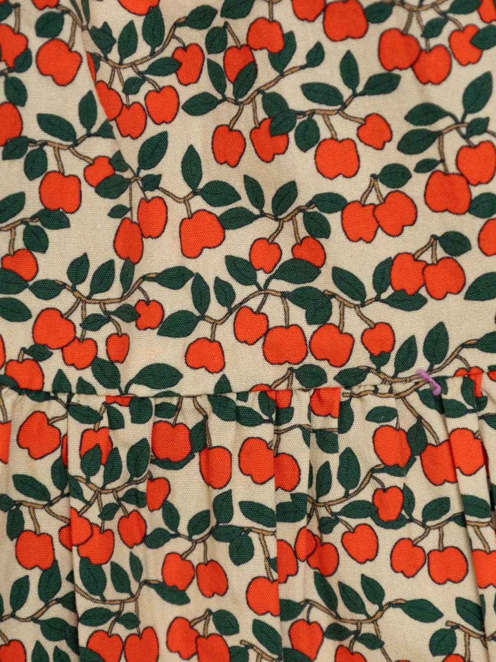 Tiny Cottons Cherry-print Elasticated-waist Skirt In Brown