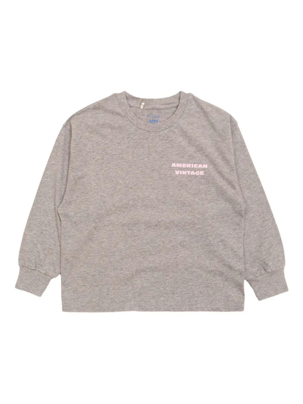 American Vintage Printed Long-sleeve T-shirt In Brown