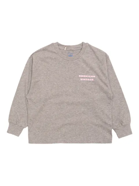 American Vintage Kids printed long-sleeve T-shirt