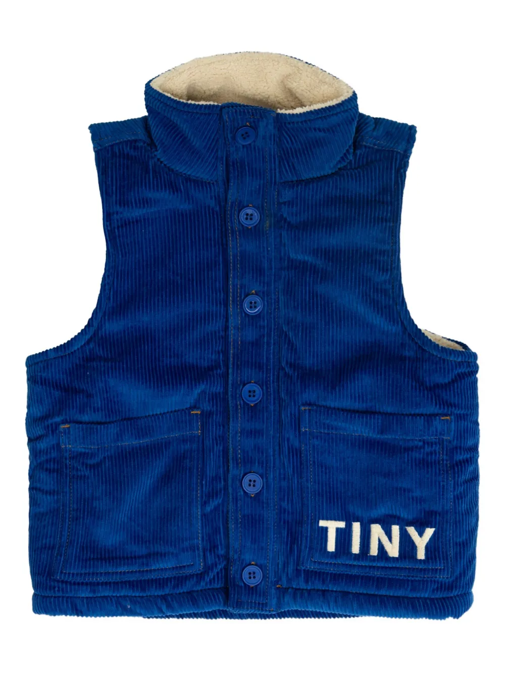 Tiny Cottons Corduroy Button-fastening Waistcoat In Blue
