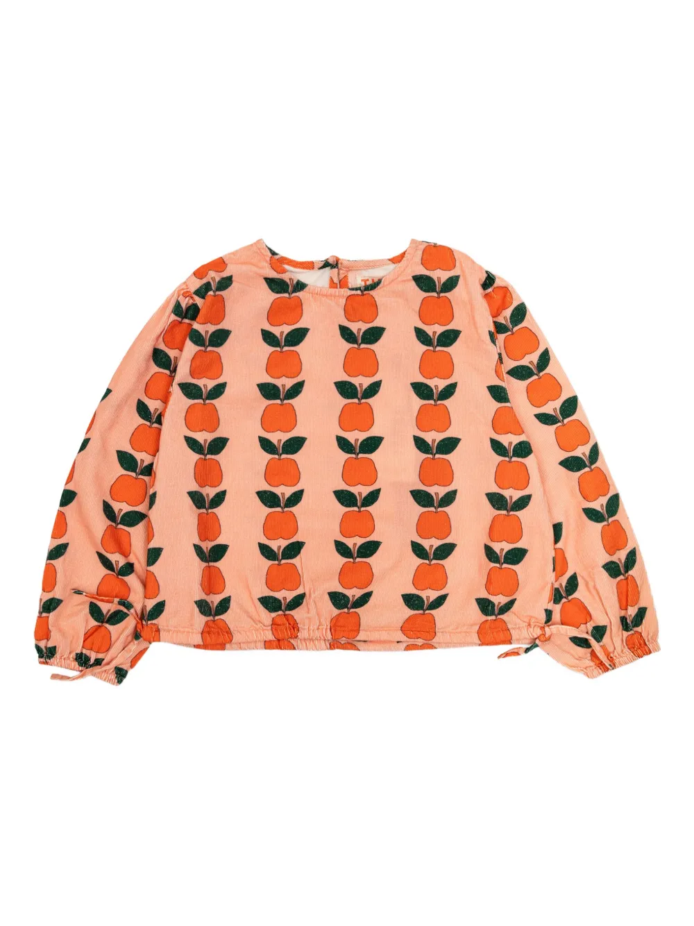 Tiny Cottons Apple-print Drawstring Blouse In Multi