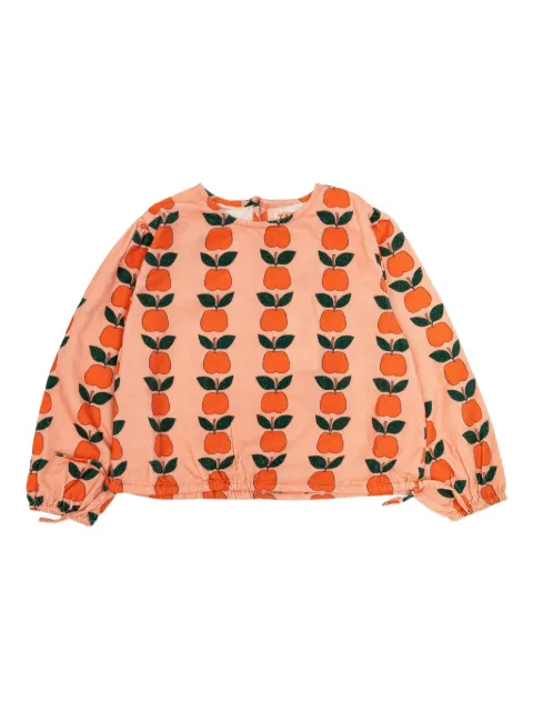 Tiny Cottons apple-print drawstring blouse
