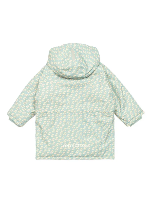 Tiny Cottons チェリープリント フーデッドジャケット | グレー 