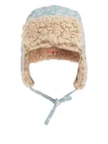 Tiny Cottons cherry-print fleece-lined hat - Blue