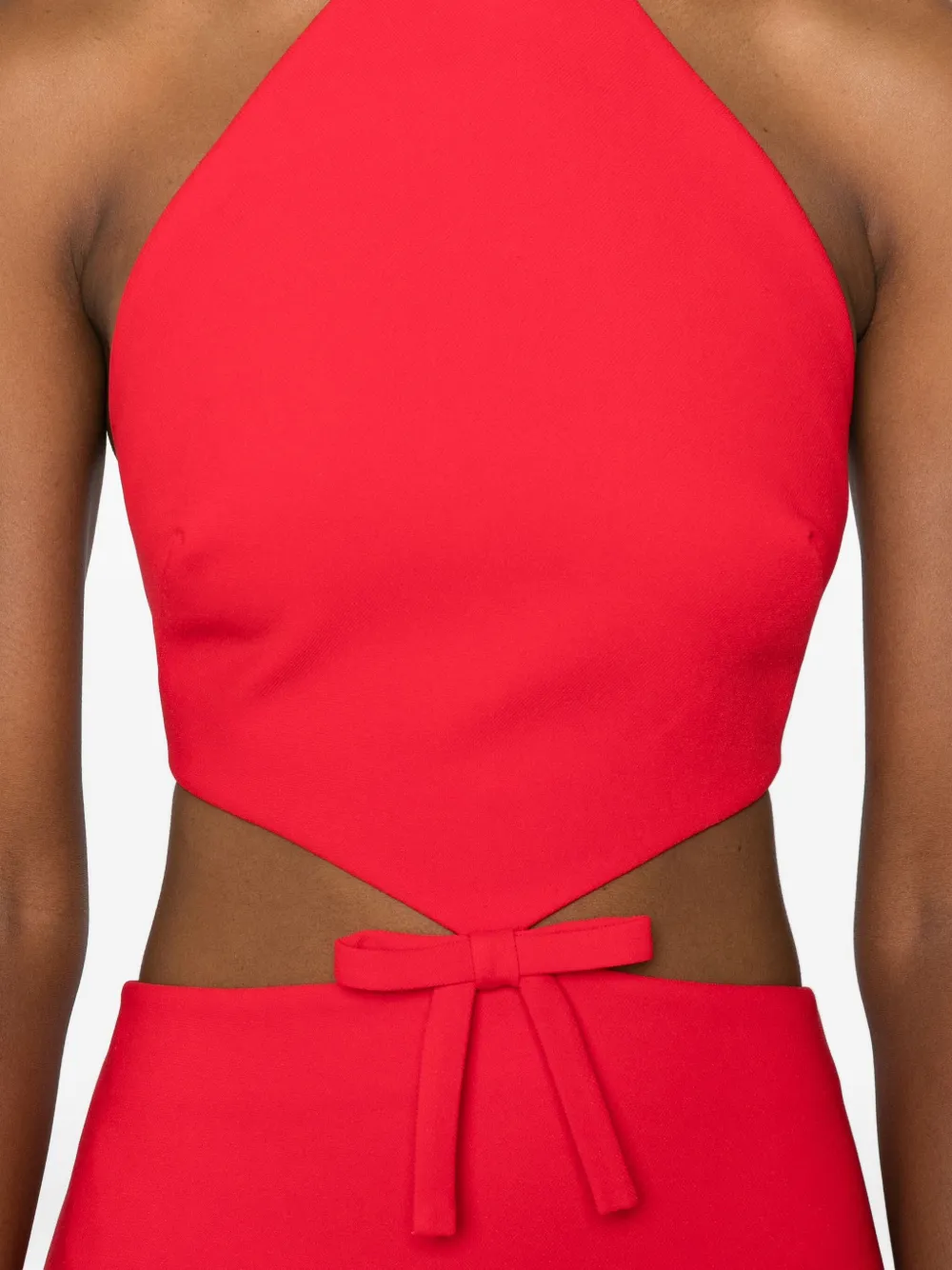Casablanca Halterneck Cut-out Mini Dress In Red