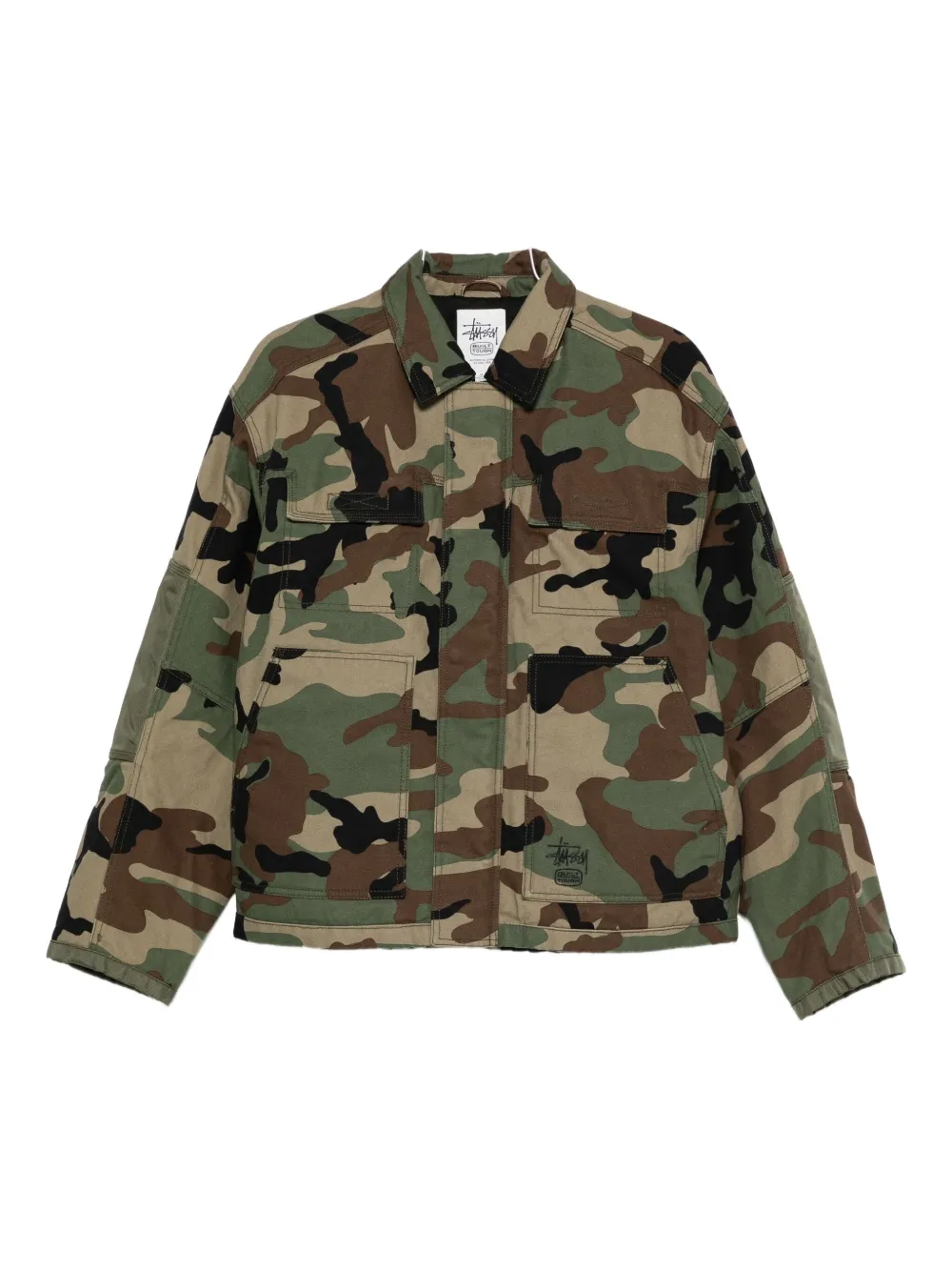 Stussy Button-up Military Jacket In Green