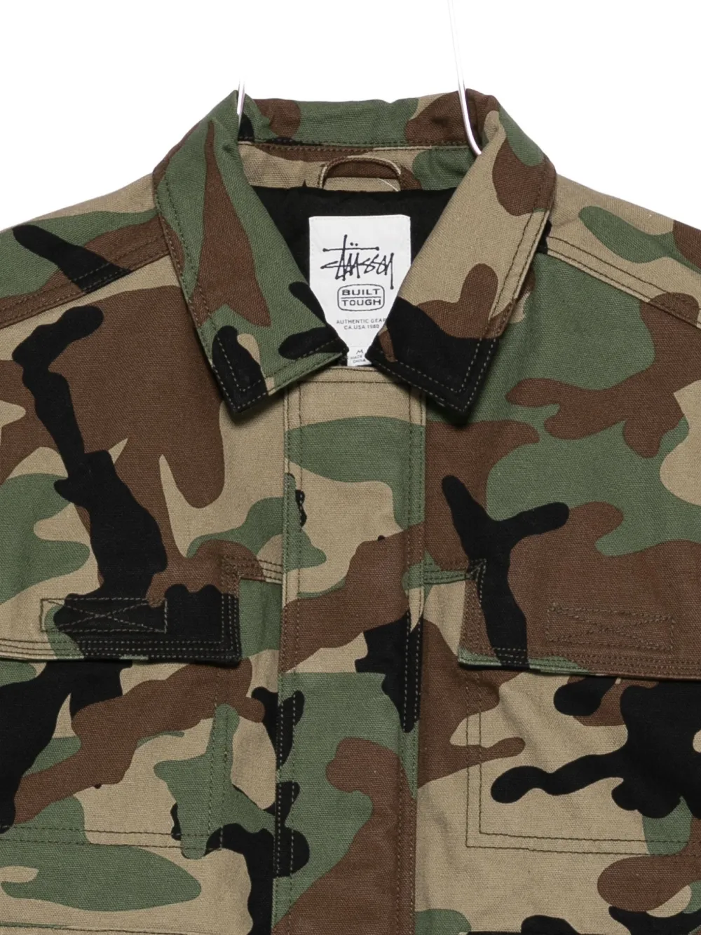 Stussy Button-up Military Jacket In Green