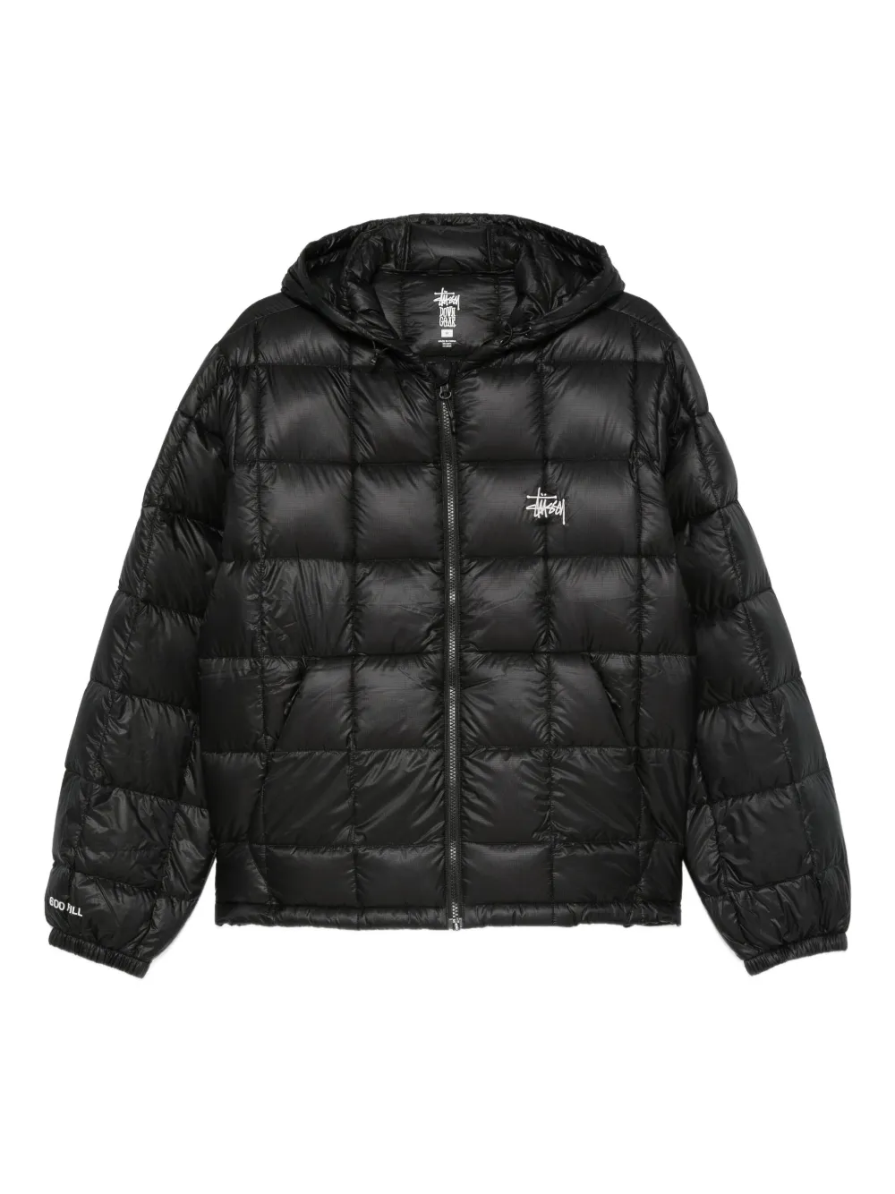 Stüssy quilted hooded jacket | Black | Image 1