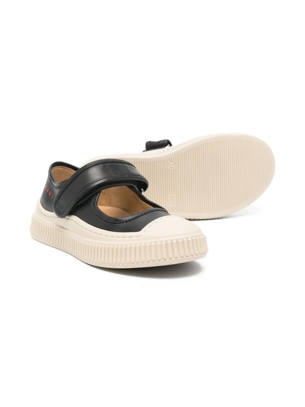 Marni Kids Leren ballerina's Zwart