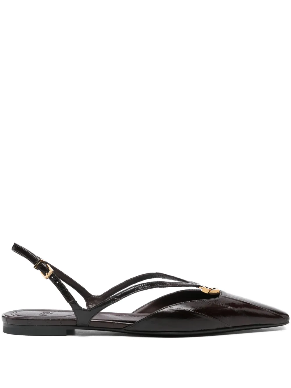 FENDI logo-plaque flap pumps Bruin