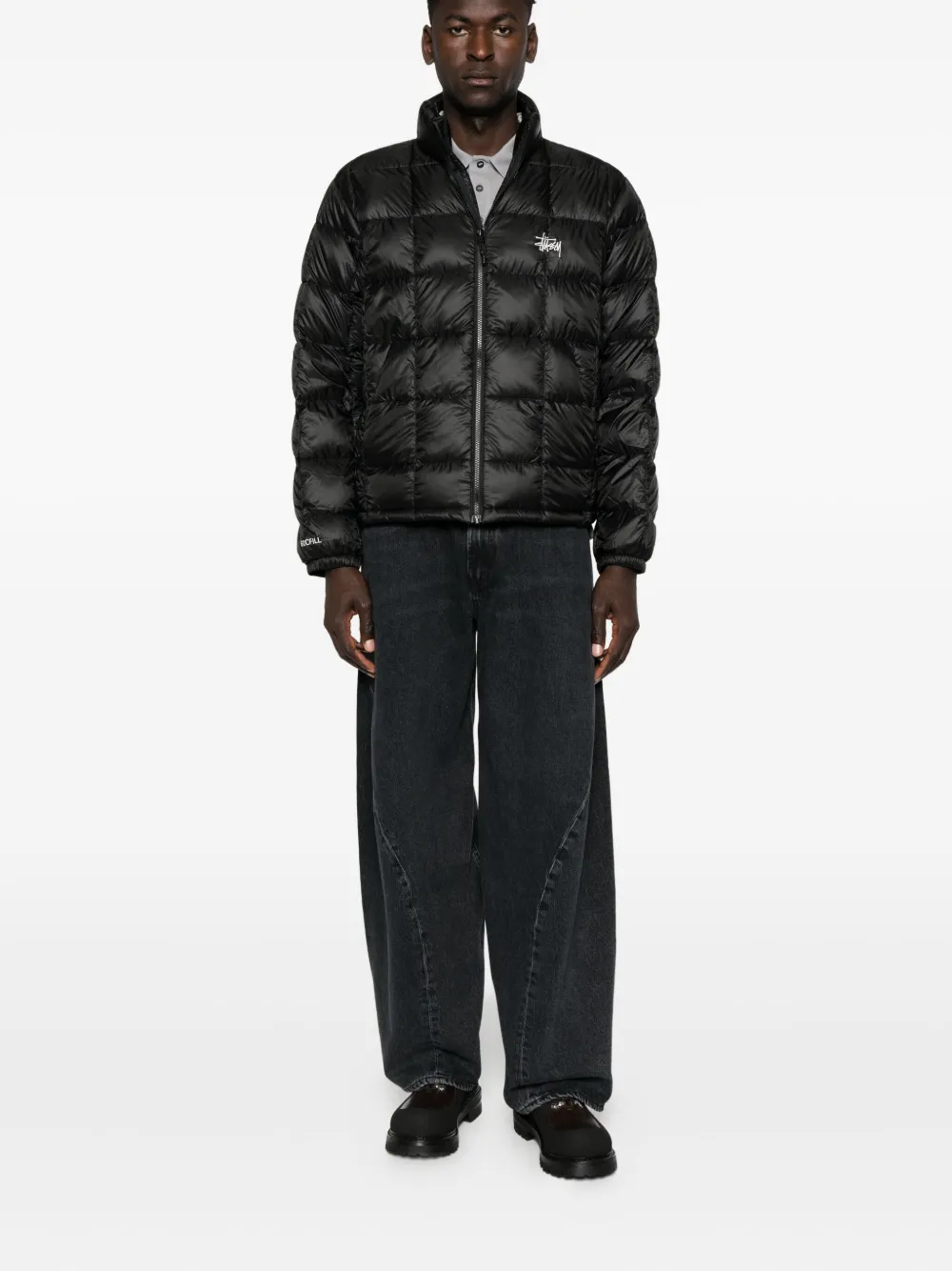Stussy Quilted Padded Jacket In Black