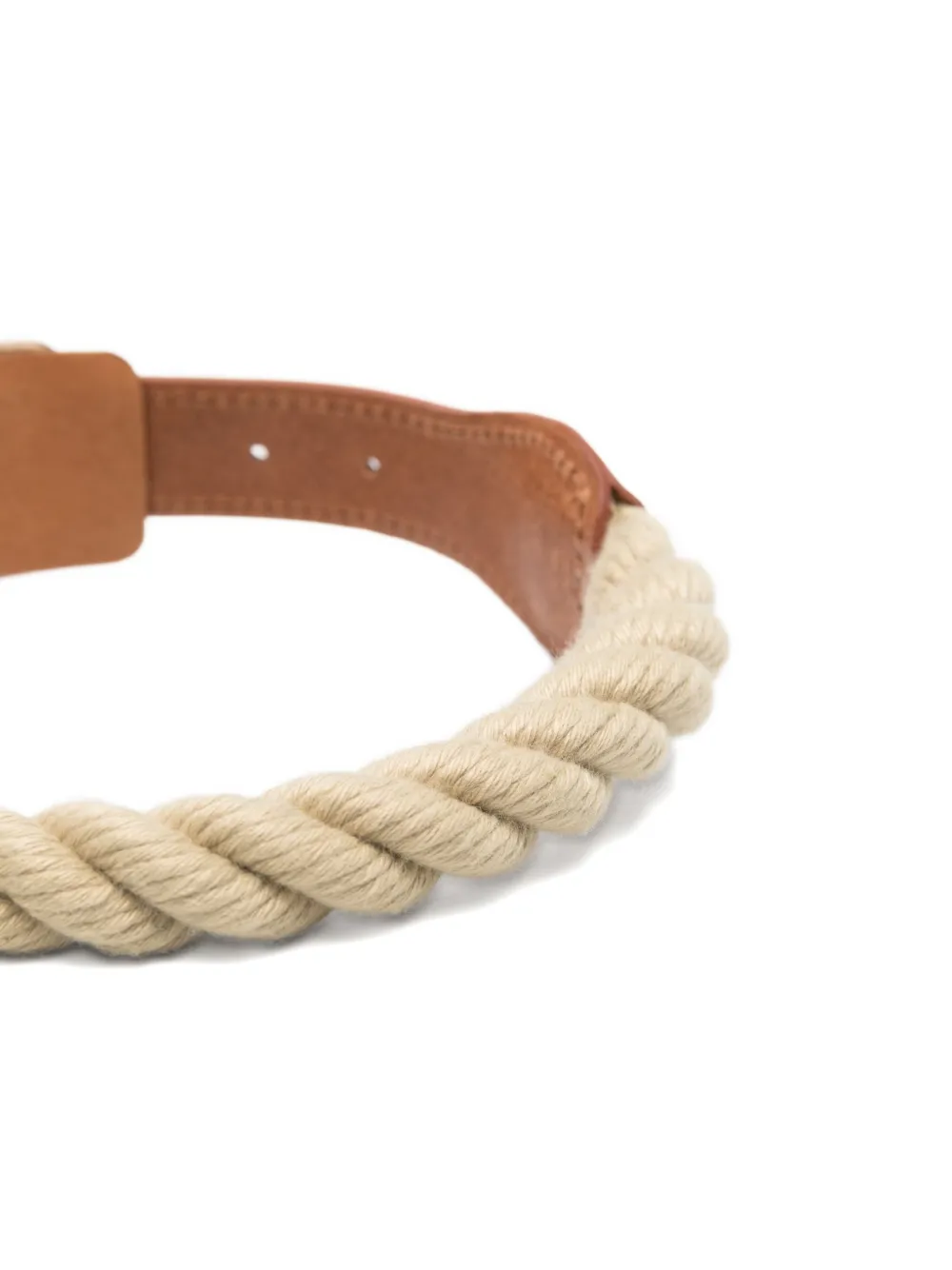 Poldo Dog Couture Rope Charm-detail Pet Collar In Brown