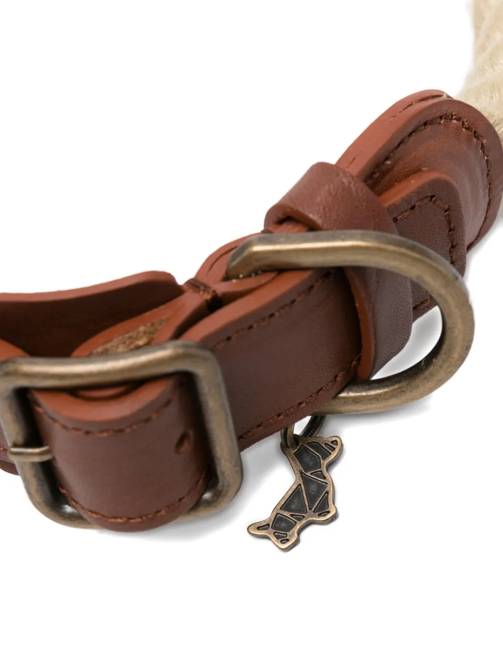 Poldo Dog Couture Rope Charm-detail Pet Collar In Brown