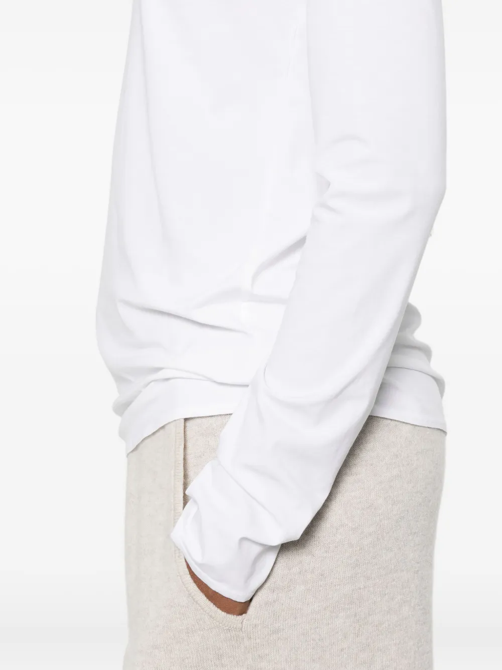 Wolford Lightweight Long Sleeve Top With Crew Neck In White