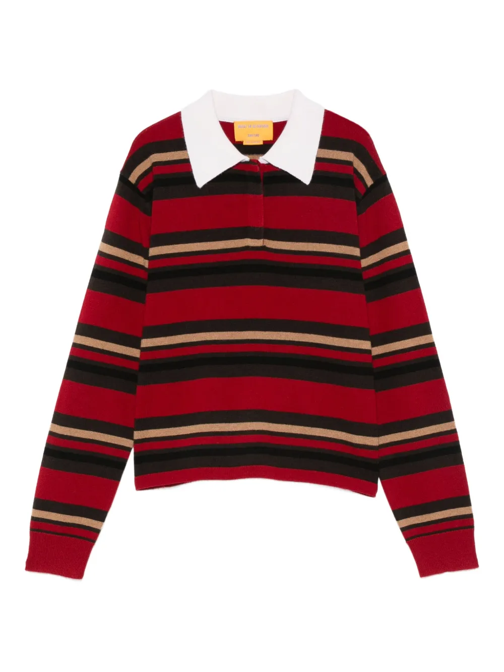 Guest In Residence playera tipo polo con rayas estampadas | rojo | Image 1