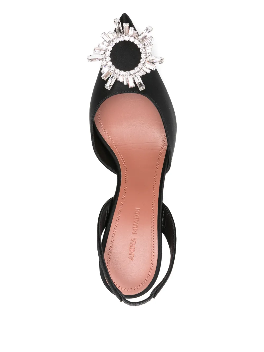 Amina Muaddi 105mm embellished heeled pumps Zwart