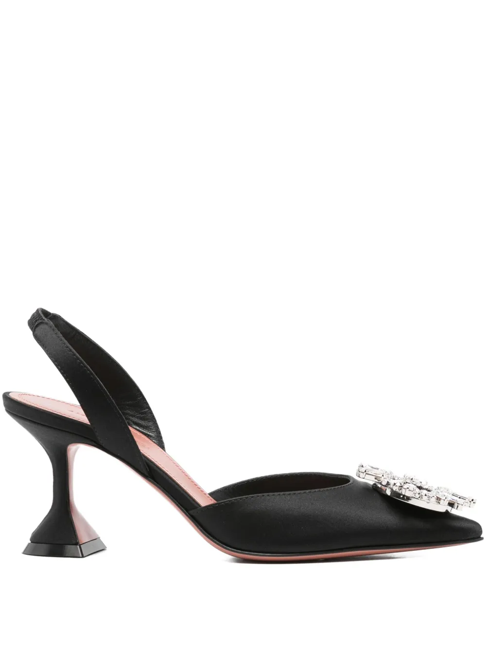 Amina Muaddi 105mm embellished heeled pumps Zwart