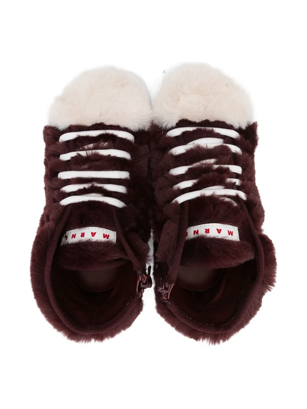 Marni Kids faux-fur sneakers Rood