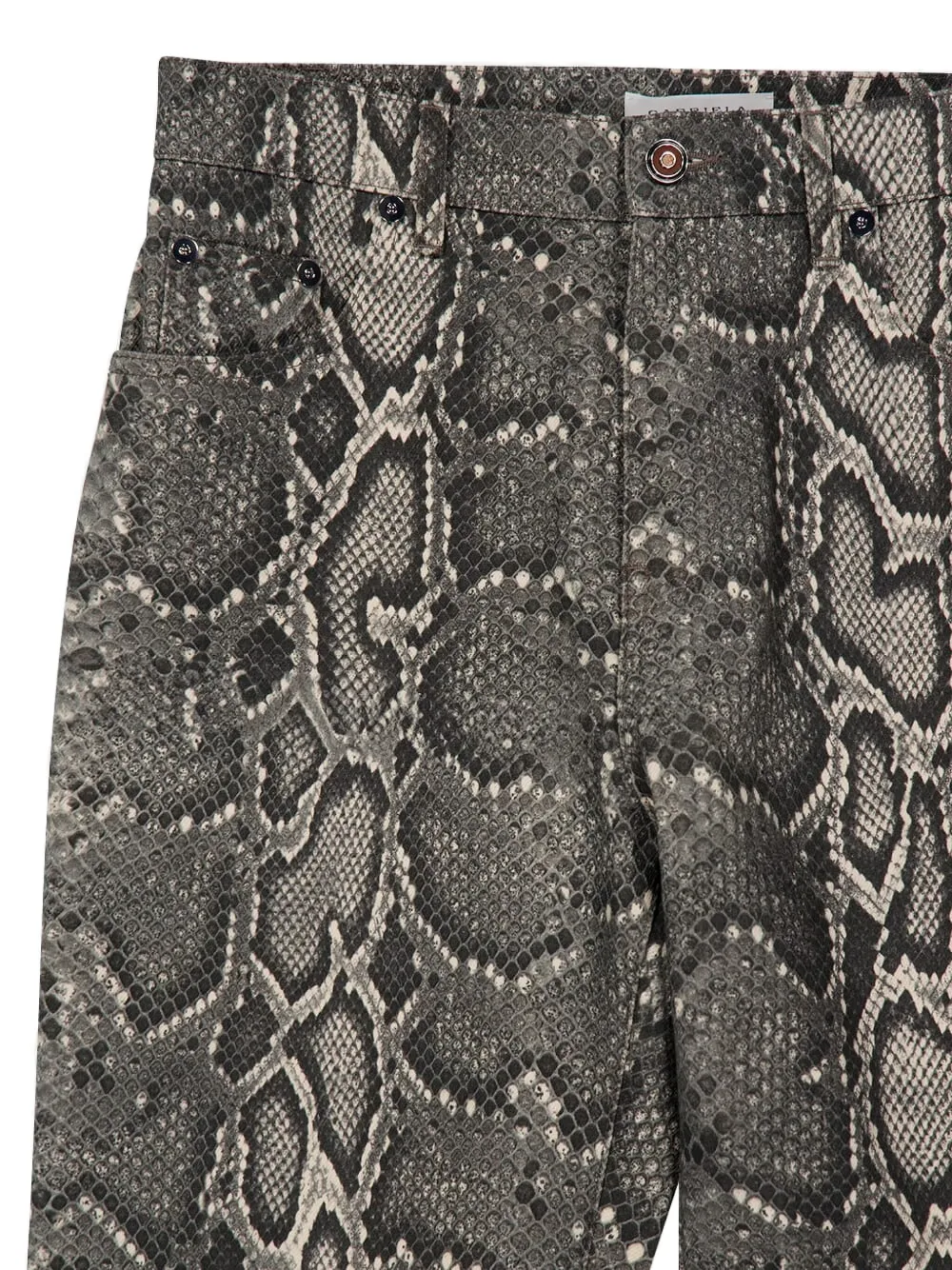 Gabriela Hearst Womens Greyscale Ezra Snake-pattern Bootcut Denim Jeans In Animal Print