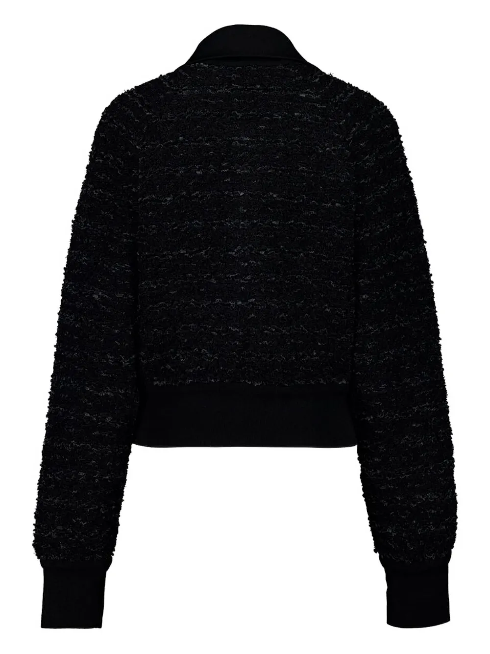 Balenciaga Zip-up Tweed Jacket In Black