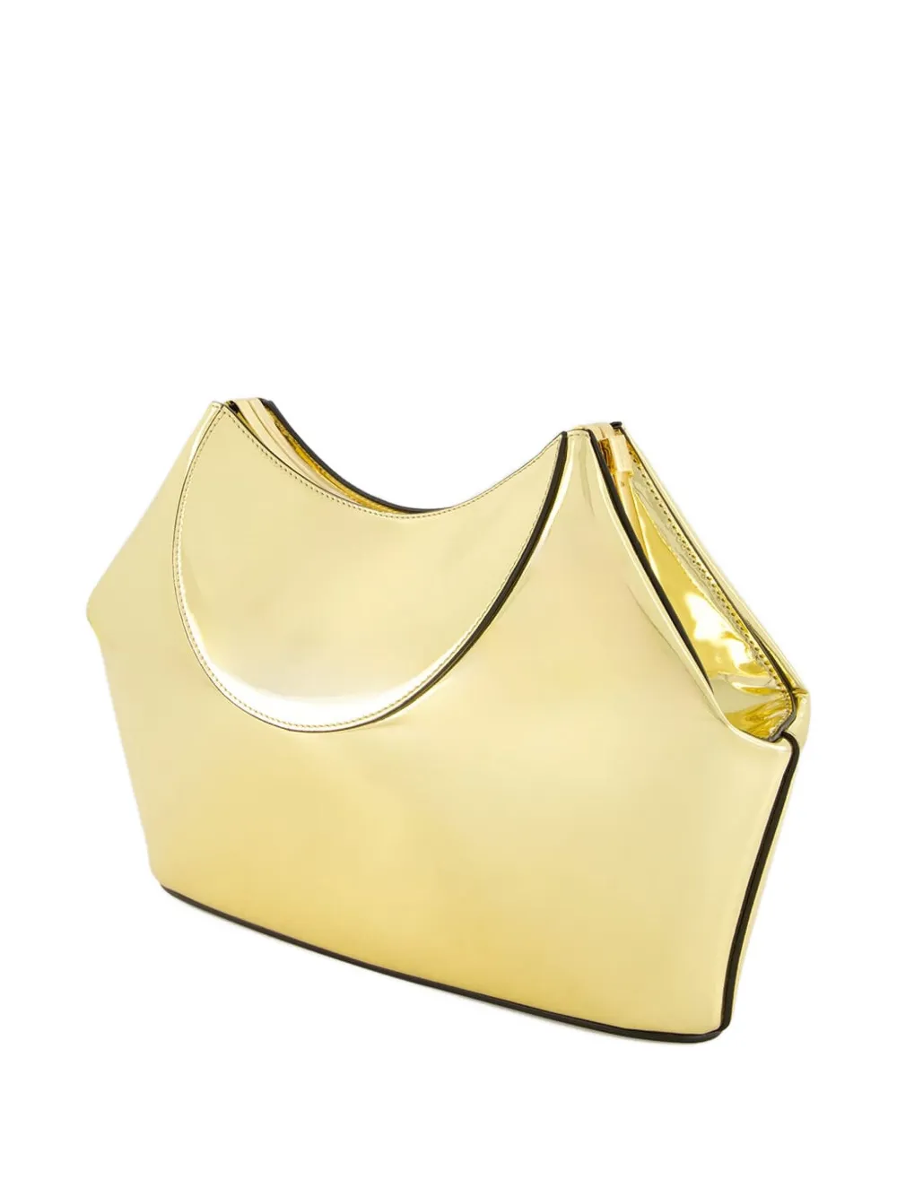 Givenchy Facet Leather Clutch In Yellow