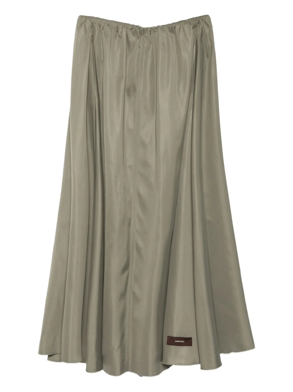 Alysi Logo-patch Pleated Skirt In Gray