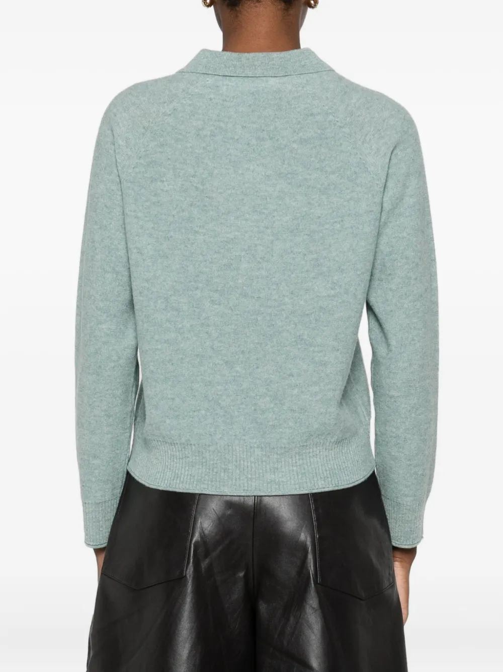 Absolut Cashmere Langärmeliges Poloshirt In Green
