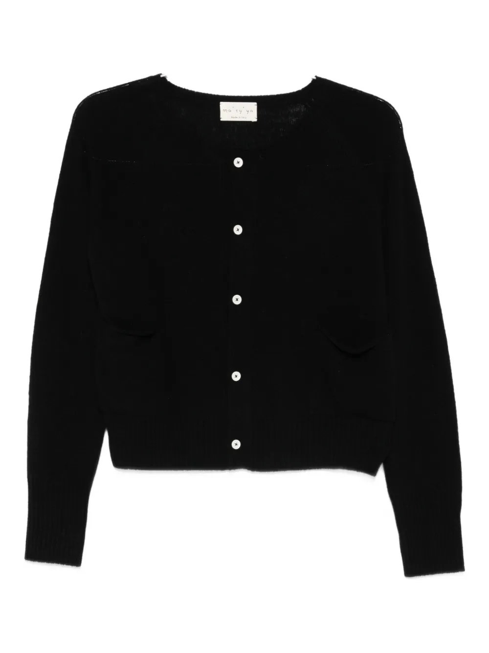 Ma'ry'ya crew-neck cardigan - ブラック Ma'ry'ya crew-neck cardigan - ブラック