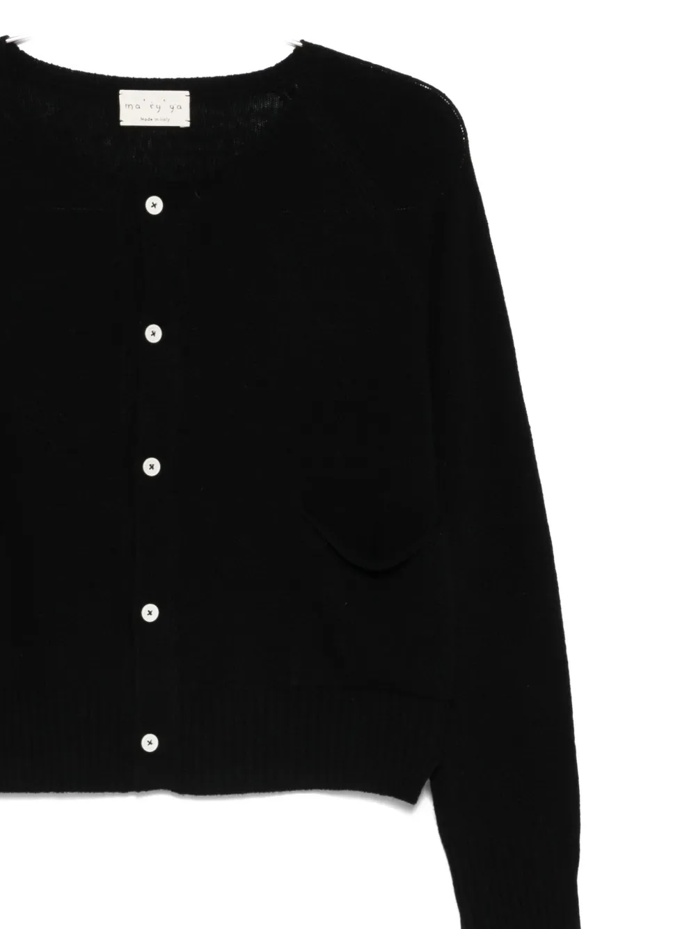 Ma'ry'ya Crew-neck Cardigan In Black