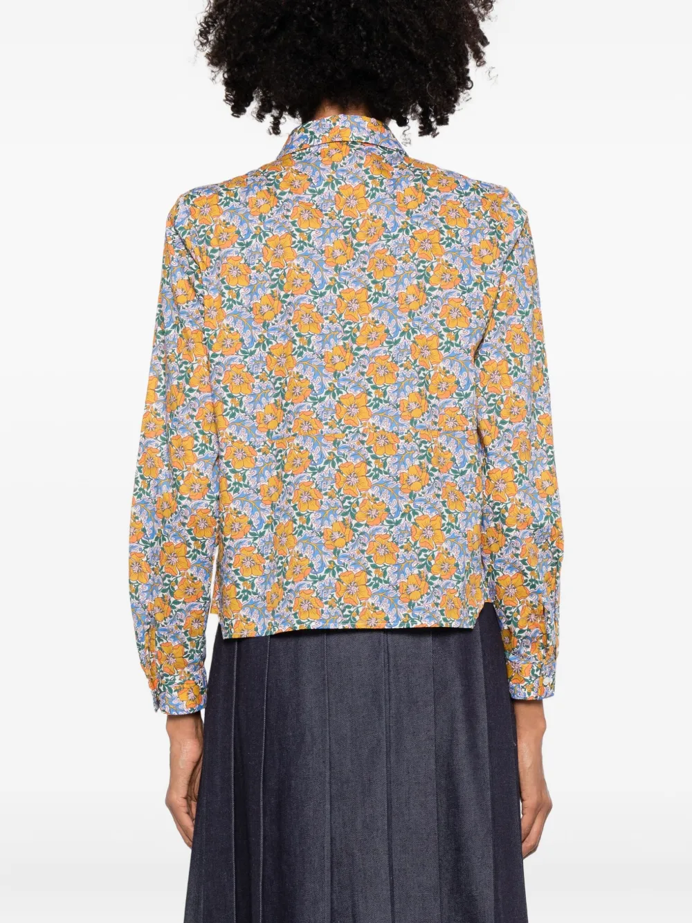 Robert Friedman Floral-print Long-sleeve Shirt In Yellow