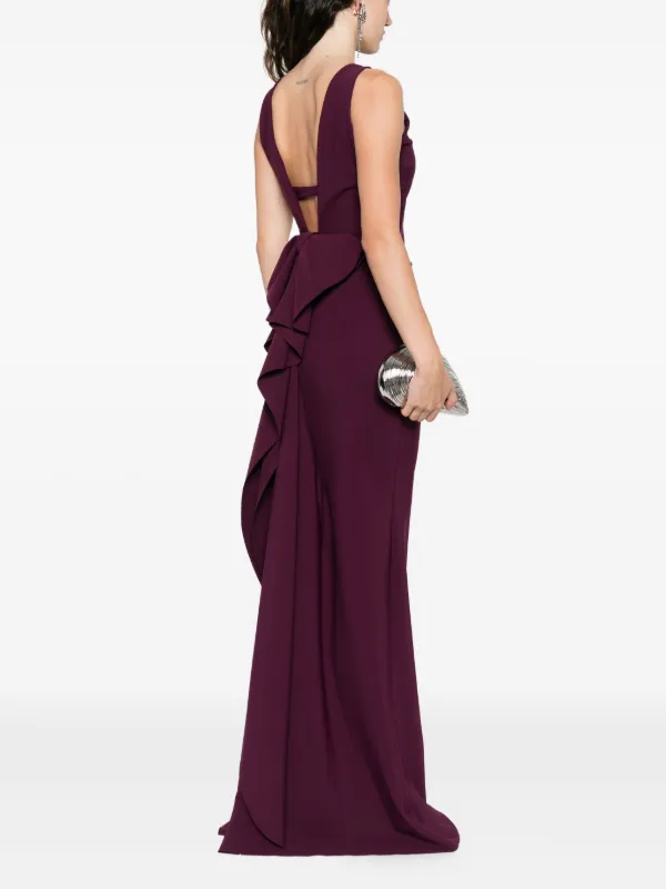 CHIARA BONI La Petite Robe Eman Ruched Long Dress | Purple | FARFETCH GE
