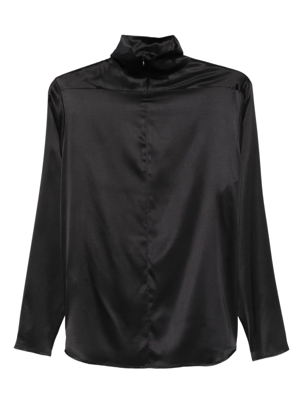 Covert high-neck satin top | Black | Image 1