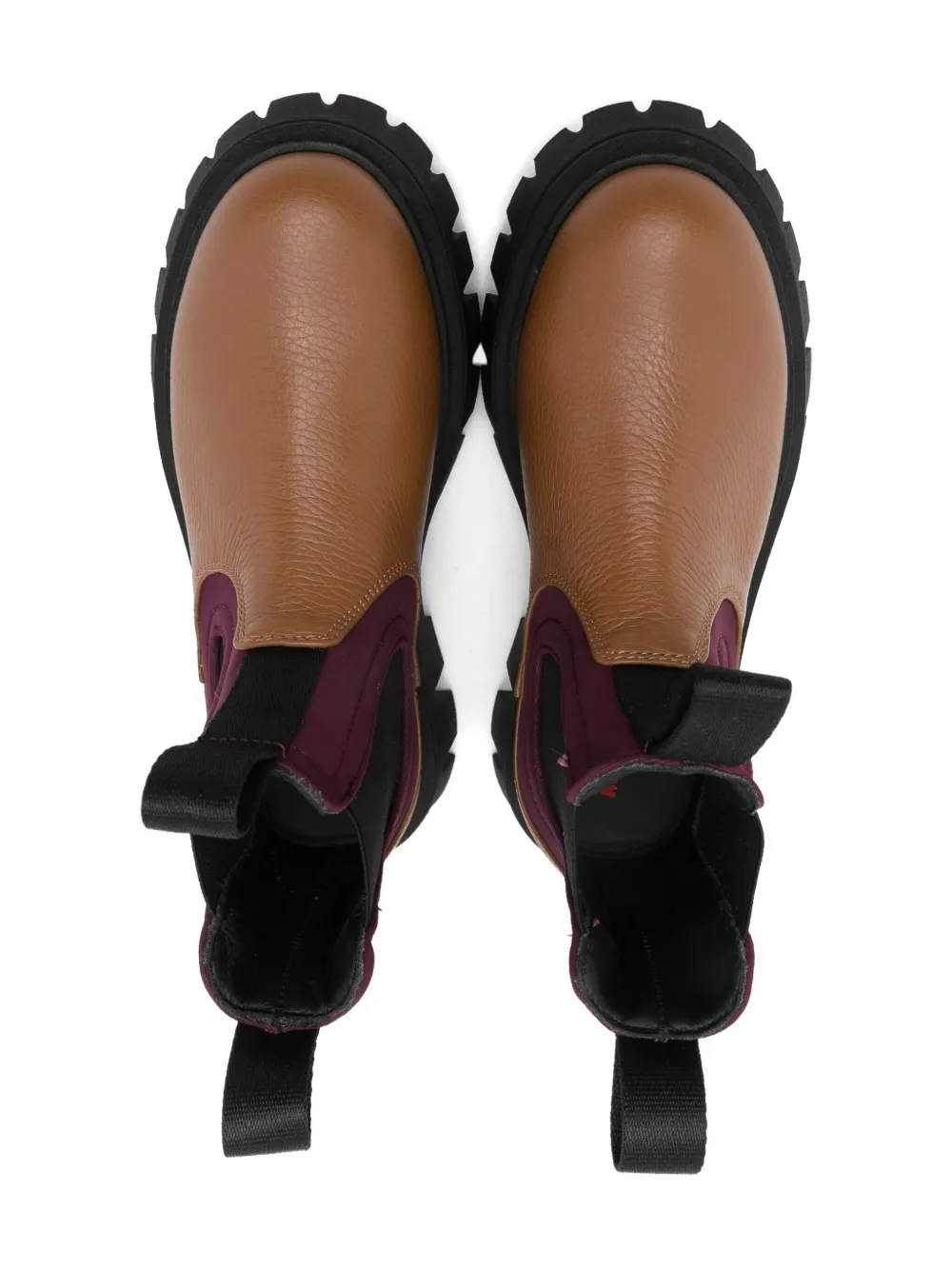 Marni Kids lug-sole leather boots Beige