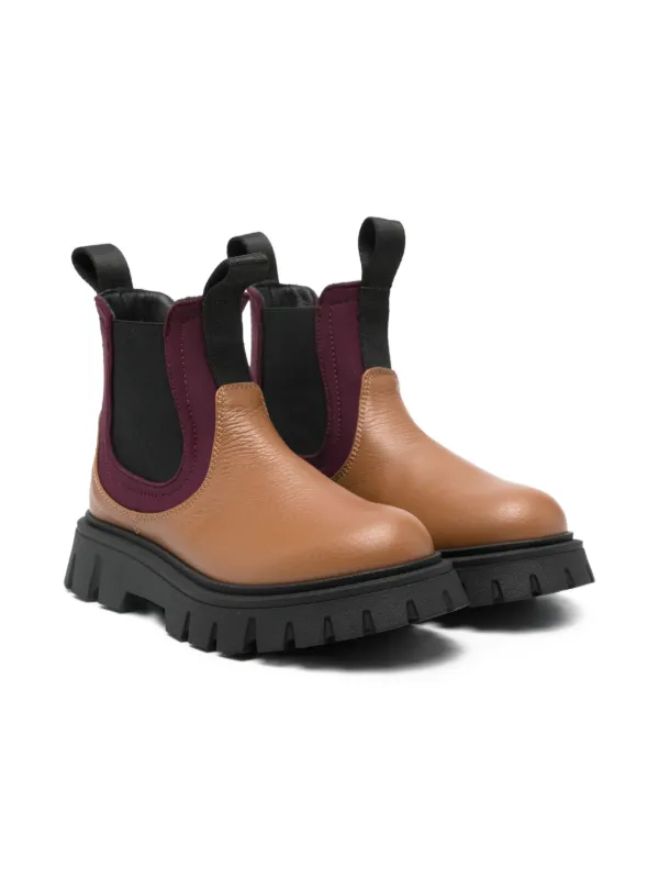 Marni Kids ラグソール レザーブーツ | ニュートラル | FARFETCH JP
