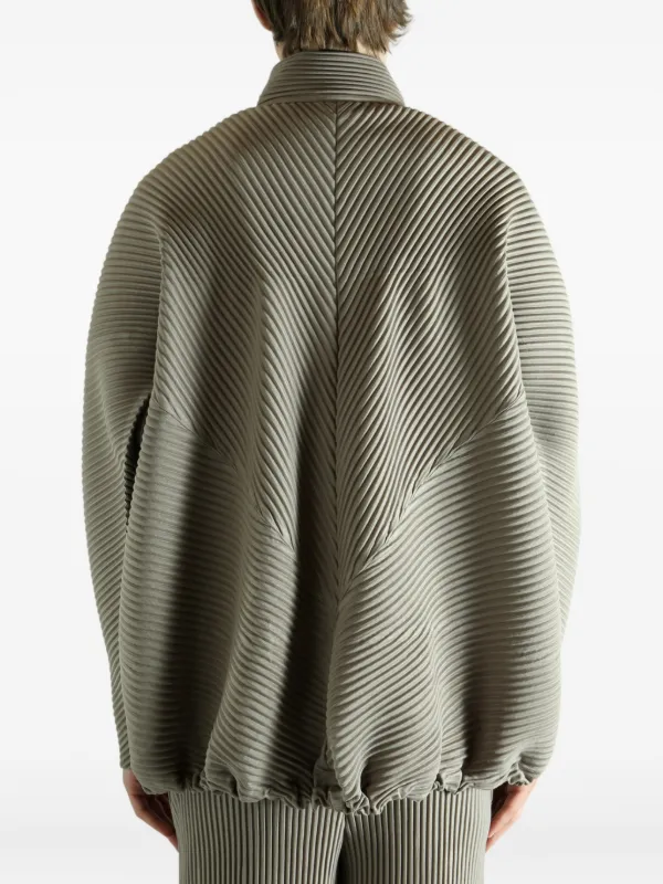 Homme Plissé Issey Miyake Pleated Shirt Jacket | Grey | FARFETCH