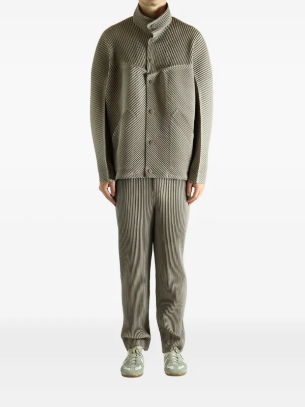 Homme Plissé Issey Miyake Pleated Shirt Jacket | Grey | FARFETCH