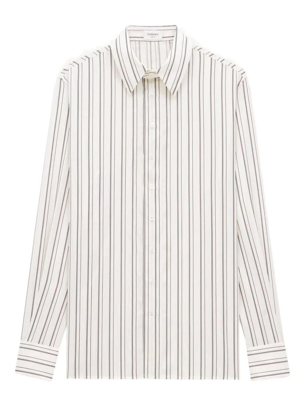 Saint Laurent Striped Button-down Shirt In Neutral