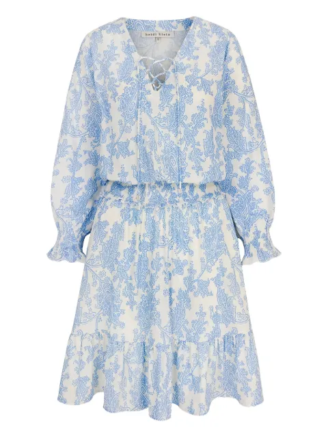 Heidi Klein vestido corto con volantes y agujetas