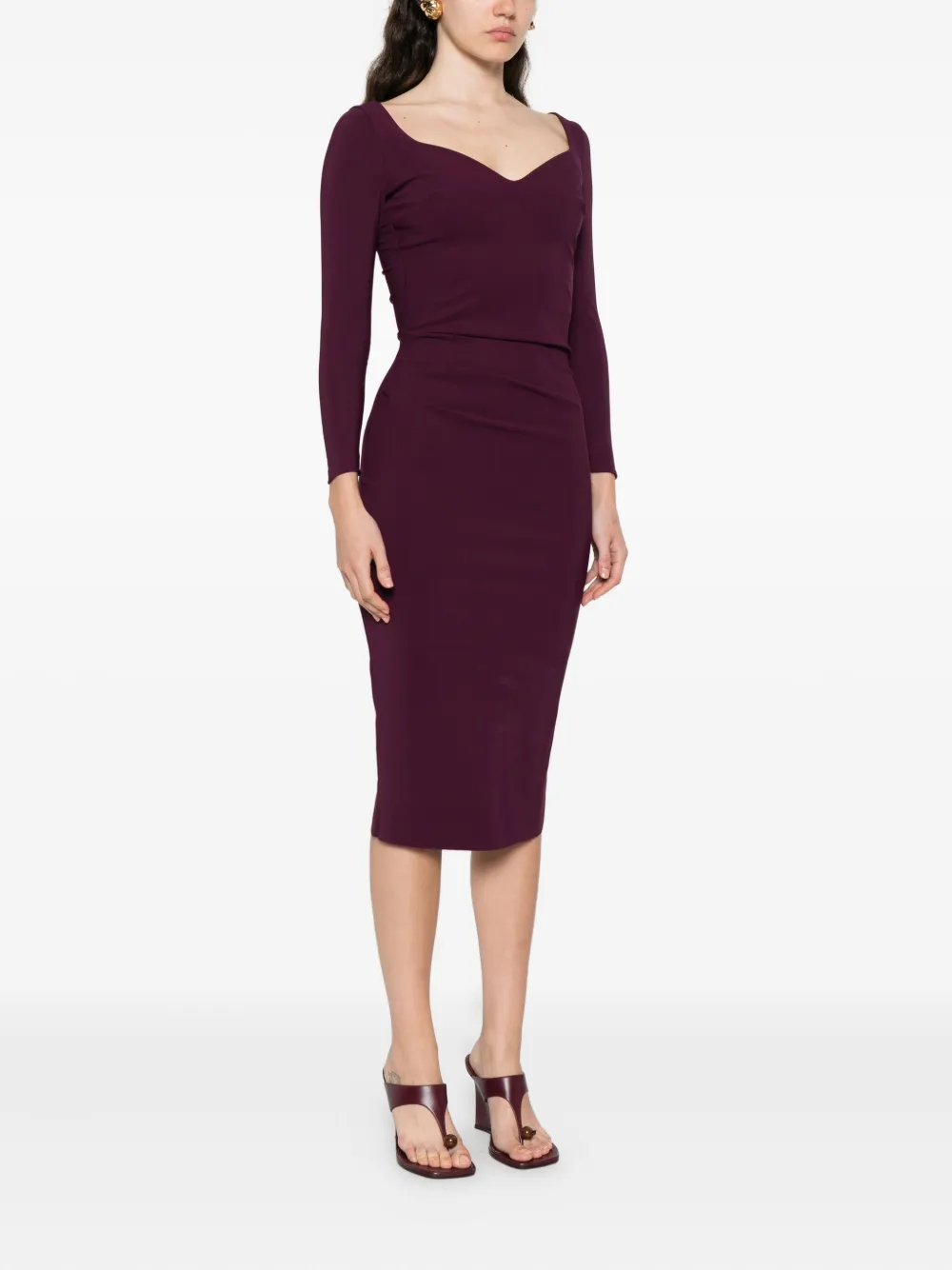 CHIARA BONI La Petite Robe Luheart jurk met lange mouwen Rood