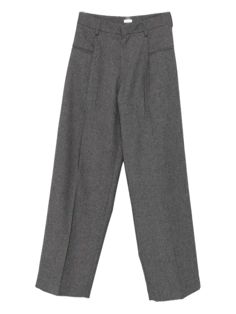 Covert pleat-detail trousers