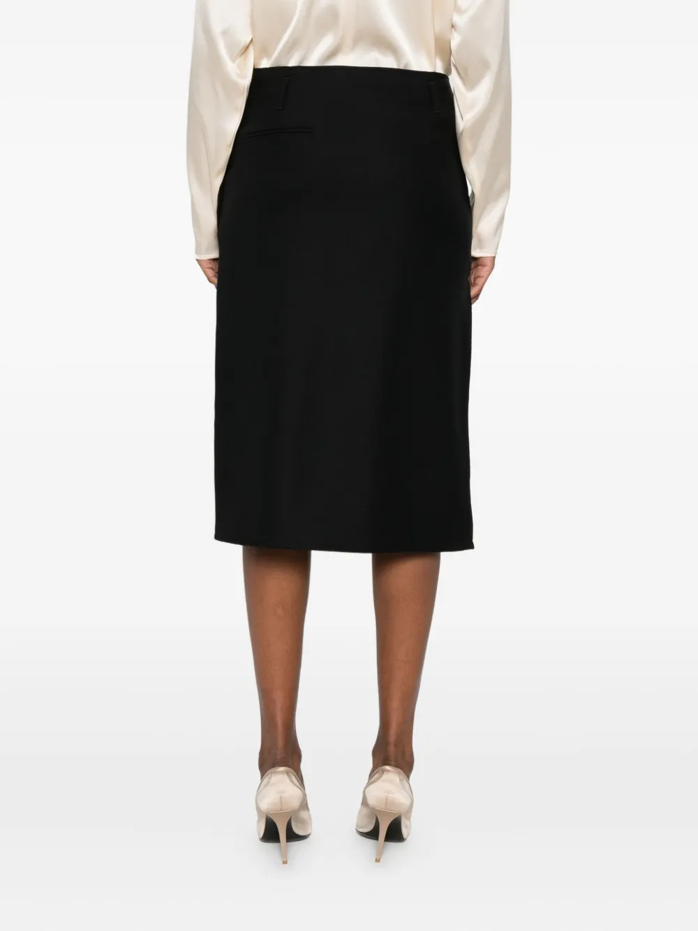 Covert Kokerrok met riemlussen Zwart