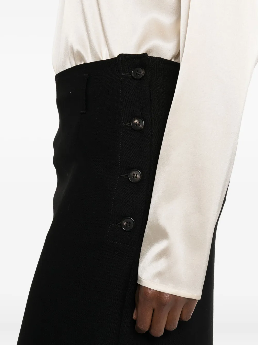 Covert Kokerrok met riemlussen Zwart