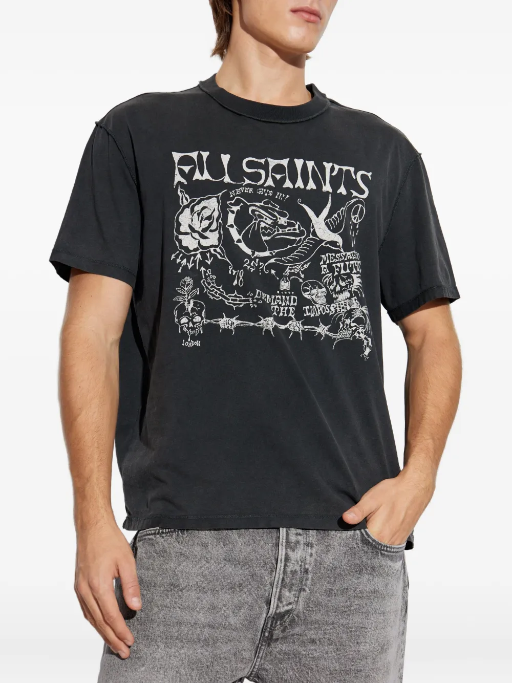  Allsaints Chingford Graphic T-shirt - Black 
